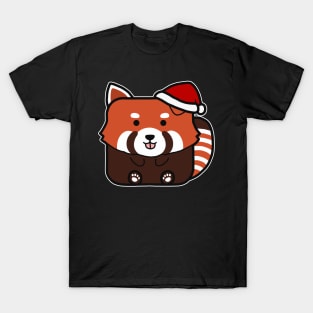 Funny Square Red Panda Christmas T-Shirt